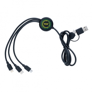 Logo trade promotional merchandise picture of: RCS recycled TPE and recycled plastic 6-in-1 cable