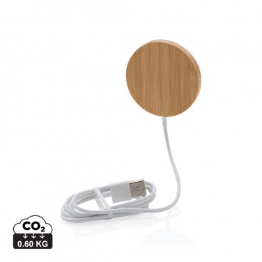 Logo trade promotional giveaway photo of: 10W bamboo magnetic wireless charger