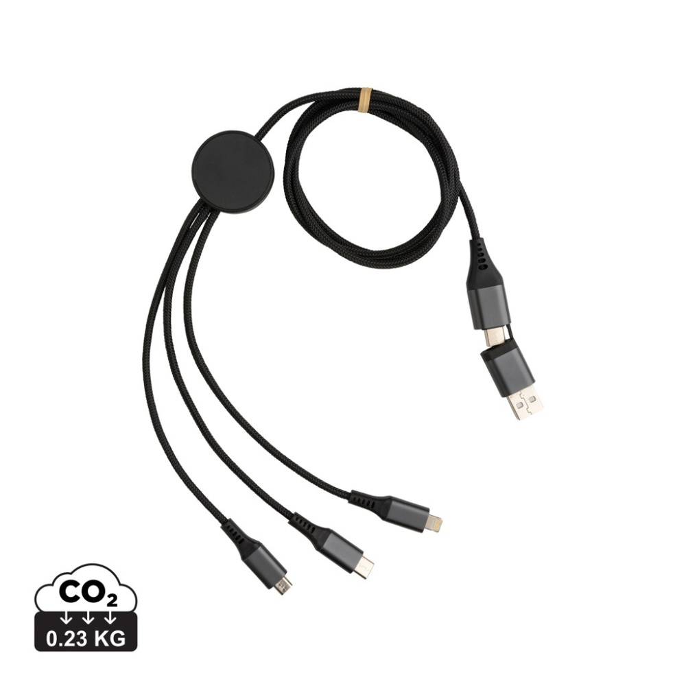 Logotrade corporate gift picture of: Terra RCS recycled aluminium 120cm 6-in-1 cable