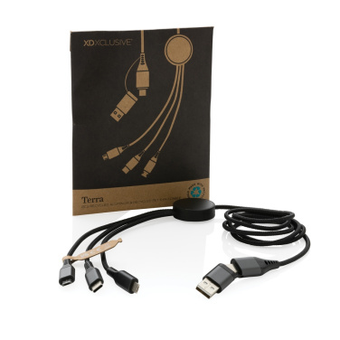 Logo trade promotional gifts image of: Terra RCS recycled aluminium 120cm 6-in-1 cable