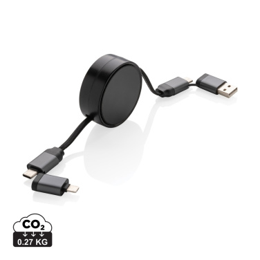 Logo trade promotional items image of: Terra RCS recycled aluminium retractable 6 in 1 cable