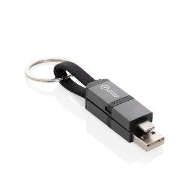 Logo trade advertising products image of: Terra recycled aluminum 4 in 1 60W fast charging cable