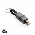 Terra recycled aluminum 4 in 1 60W fast charging cable, grey