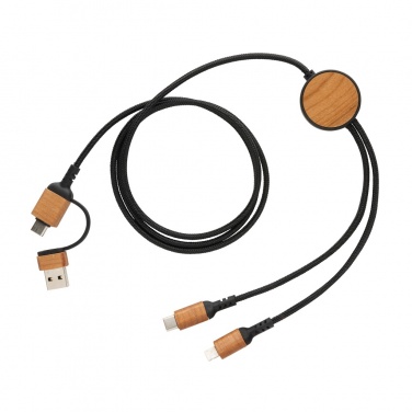 Logotrade promotional item image of: Ohio RCS certified recycled plastic 6-in-1 cable