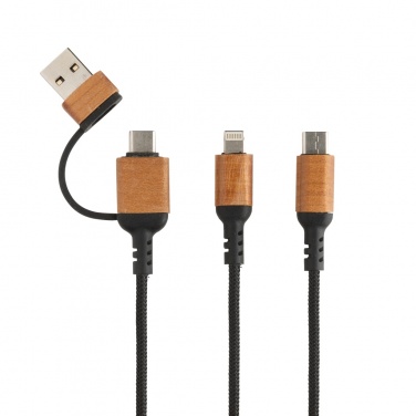 Logotrade promotional merchandise photo of: Ohio RCS certified recycled plastic 6-in-1 cable