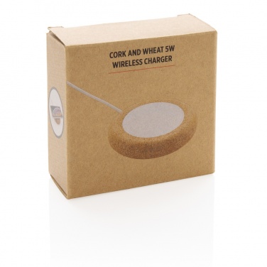 Logo trade advertising products image of: Cork and Wheat 5W wireless charger