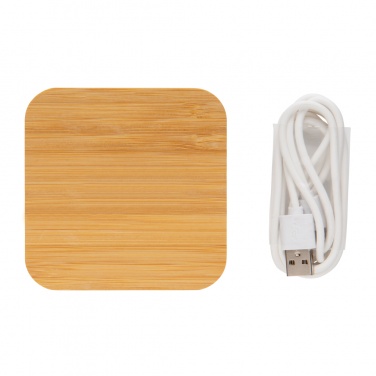 Logotrade promotional merchandise picture of: Bamboo 5W wireless charger with USB