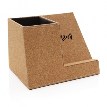 Logo trade promotional products picture of: Cork pen holder and 5W wireless charger