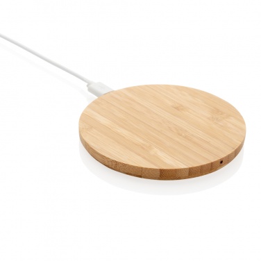 Logotrade business gifts photo of: Bamboo 5W round wireless charger