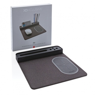 Logo trade promotional gifts image of: Air mousepad with 5W wireless charging and USB