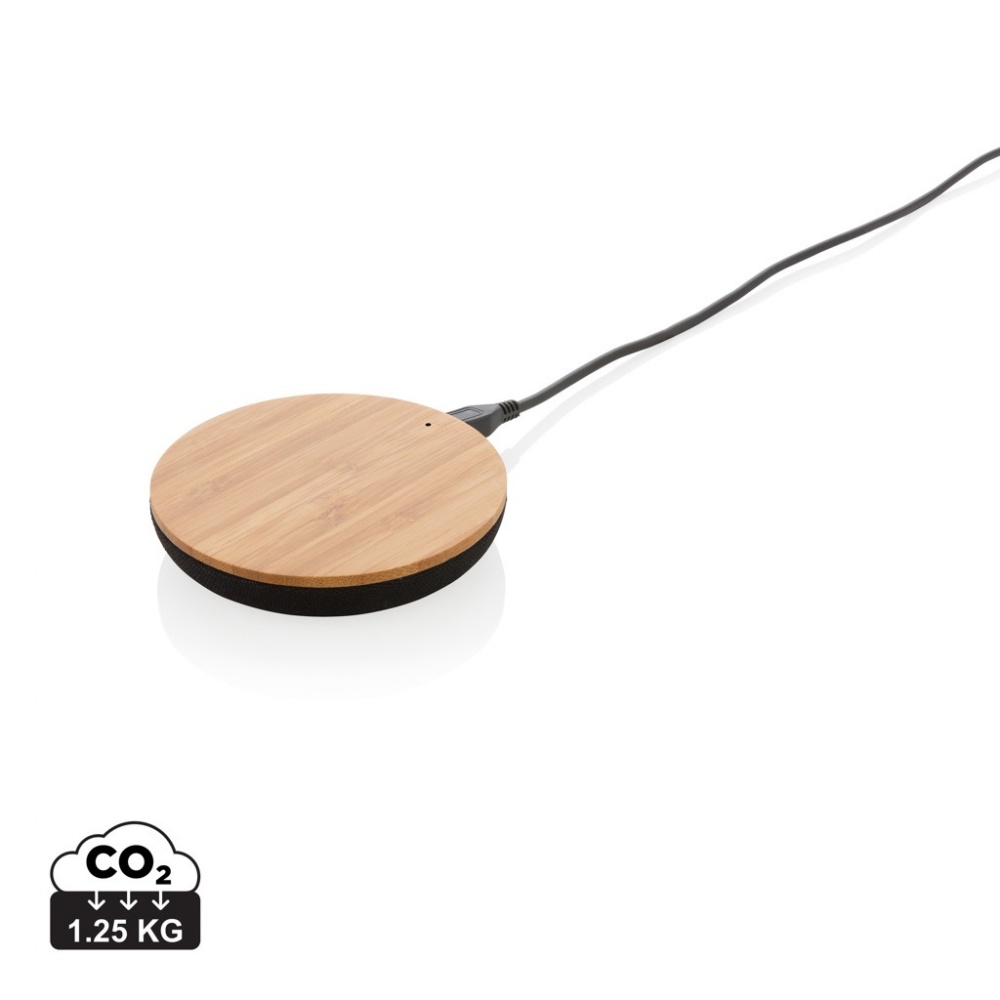 Logo trade promotional gifts picture of: Bamboo X 5W wireless charger