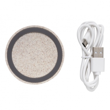 Logotrade promotional giveaways photo of: Wheat Straw 5W round wireless charging pad