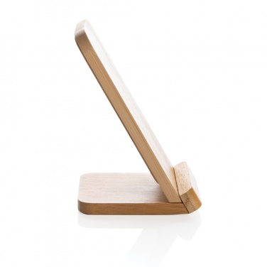 Logo trade promotional gift photo of: Bamboo 5W wireless charging stand