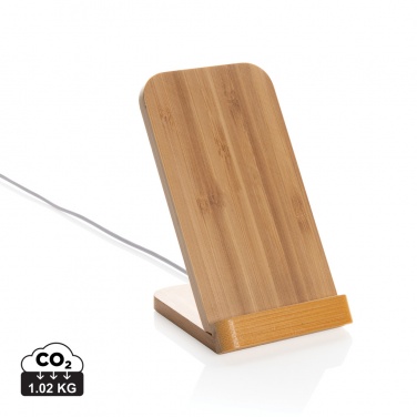 Logotrade business gift image of: Bamboo 5W wireless charging stand