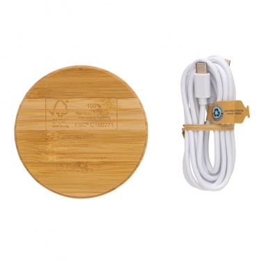 Logotrade business gift image of: Bamboo 15W wireless charger