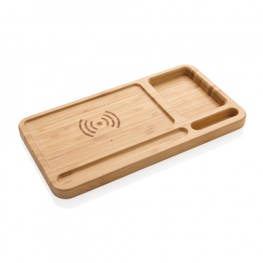 Logotrade promotional giveaways photo of: Bamboo desk organiser 10W wireless charger