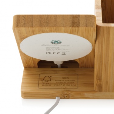 Logotrade promotional item picture of: Calgary bamboo 10W wireless charger