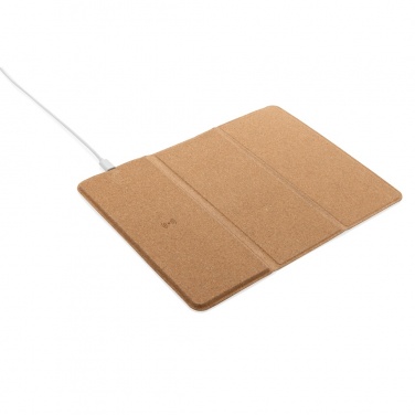 Logotrade promotional gift picture of: 10W wireless charging cork mousepad and stand