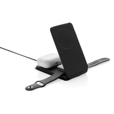 Logo trade promotional merchandise picture of: Swiss Peak RCS rPU 15W  3-in-1 magnetic wireless charger