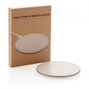 Logo trade promotional giveaways picture of: 5W Wheat straw wireless charger