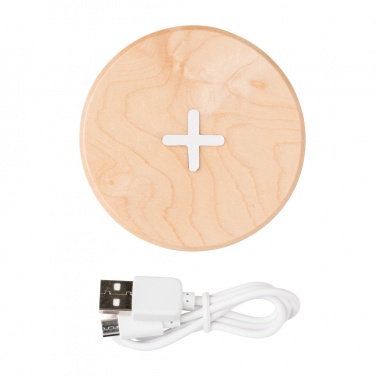 Logo trade promotional products image of: 5W wood wireless charger