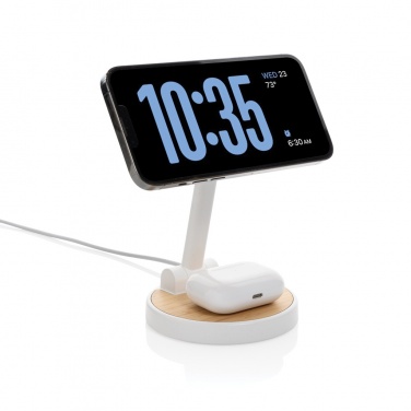 Logo trade promotional item photo of: Ontario RCS rplastic 15W magnetic charging 2 in 1 stand