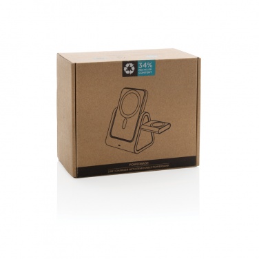 Logo trade corporate gifts image of: Powerbase RCS recycled plastic 3 in 1 charger with powerbank