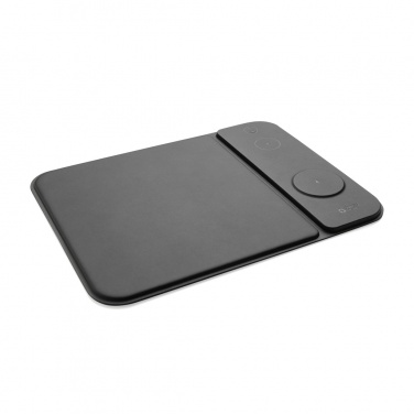 Logo trade promotional merchandise photo of: Swiss peak RCS recycled PU 15W 3 in 1 charging mousepad