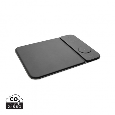 Logotrade promotional item image of: Swiss peak RCS recycled PU 15W 3 in 1 charging mousepad