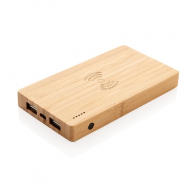 Logotrade business gift image of: Bamboo 4.000 mAh wireless 5W Powerbank