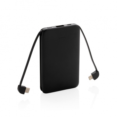 Logotrade promotional merchandise photo of: 5.000 mAh Pocket Powerbank with integrated cables