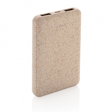 Logotrade corporate gifts photo of: Wheat Straw 5.000 mAh Pocket Powerbank