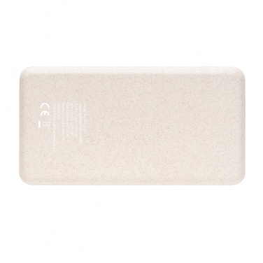 Logo trade promotional gifts image of: Cork and Wheat Straw 8.000 mAh 5W wireless powerbank