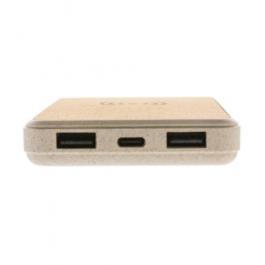 Logo trade promotional products picture of: Cork and Wheat Straw 8.000 mAh 5W wireless powerbank