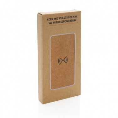 Logotrade corporate gifts photo of: Cork and Wheat Straw 8.000 mAh 5W wireless powerbank