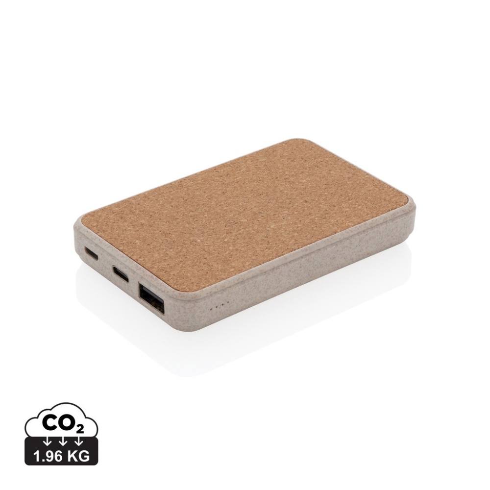 Logotrade promotional item picture of: Cork and Wheat 5.000 mAh pocket powerbank