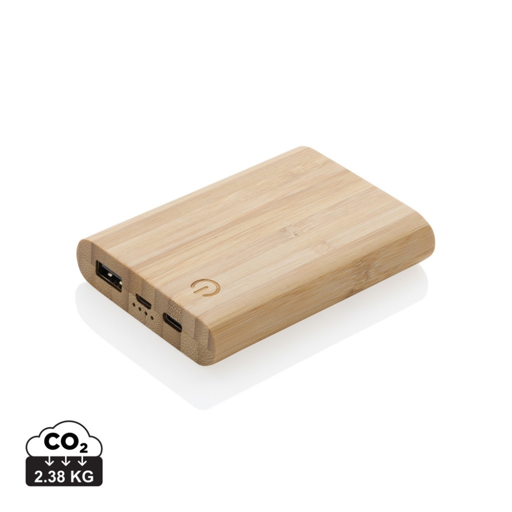 Logo trade promotional products image of: Bamboo 5.000 mAh powerbank