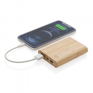 Logo trade promotional merchandise picture of: Bamboo 5.000 mAh powerbank