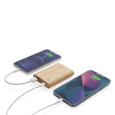 Logo trade promotional product photo of: Bamboo 5.000 mAh powerbank