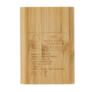 Logotrade promotional merchandise picture of: Bamboo 5.000 mAh powerbank