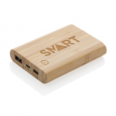 Logo trade promotional item photo of: Bamboo 5.000 mAh powerbank