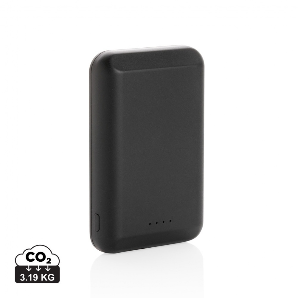 Logo trade promotional giveaways image of: Magnetic 5.000 mAh 5W wireless powerbank