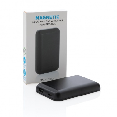 Logo trade promotional products image of: Magnetic 5.000 mAh 5W wireless powerbank