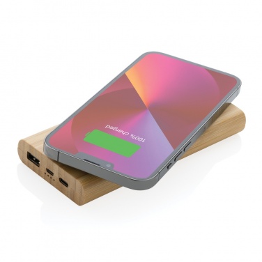 Logotrade promotional merchandise image of: Bamboo 8.000 mAh 5W wireless powerbank