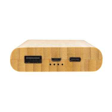 Logo trade promotional gifts image of: Bamboo 8.000 mAh 5W wireless powerbank