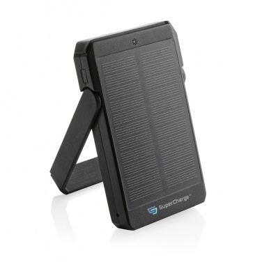 Logo trade promotional merchandise image of: Skywave RCS rplastic solar powerbank 5000 mAh 10W wireless