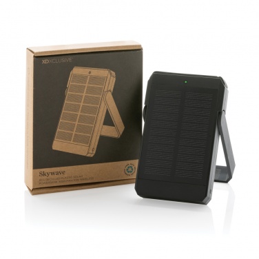 Logo trade promotional products image of: Skywave RCS rplastic solar powerbank 5000 mAh 10W wireless