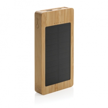 Logo trade corporate gift photo of: Sunwick 10.000 mAh Bamboo solar powerbank