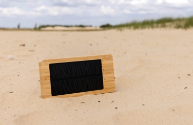 Logotrade promotional merchandise image of: Sunwick 10.000 mAh Bamboo solar powerbank