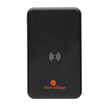 Logo trade promotional item photo of: RCS recycled plastic 5.000 mAh 5W wireless powerbank